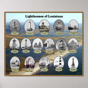 vuurtoren van Louisiana Poster