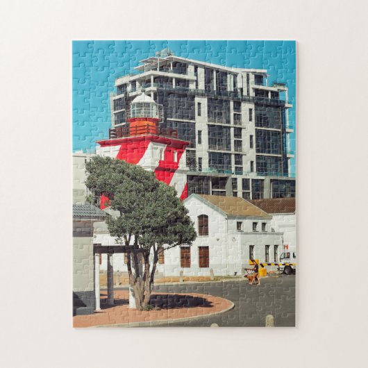 vuurtoren van Maap Town Mouille Point Zuid-Afrika Legpuzzel (Verticaal)