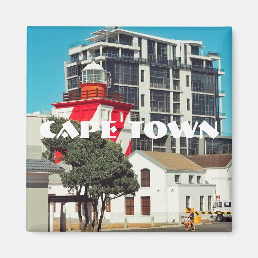 vuurtoren van Maap Town Mouille Point Zuid-Afrika Magneet (Voorkant)