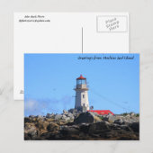 Vuurtoren van Machias Seal Island Briefkaart (Voorkant / Achterkant)