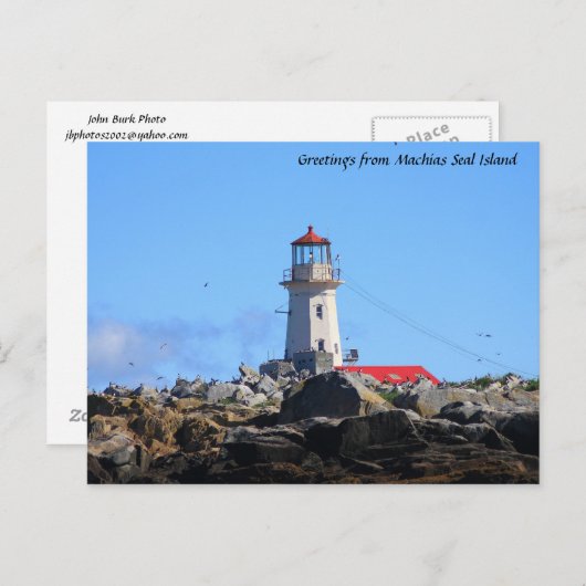 Vuurtoren van Machias Seal Island Briefkaart (Voorkant / Achterkant)