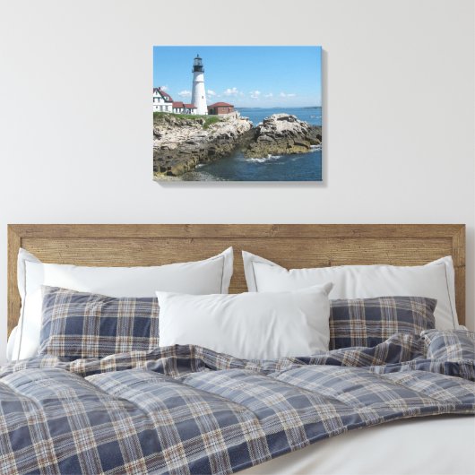Vuurtoren van Maine Canvas Afdruk (Insitu (Slaapkamer))