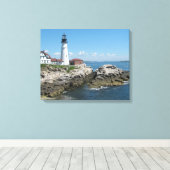 Vuurtoren van Maine Canvas Afdruk (Insitu (Houten vloer))