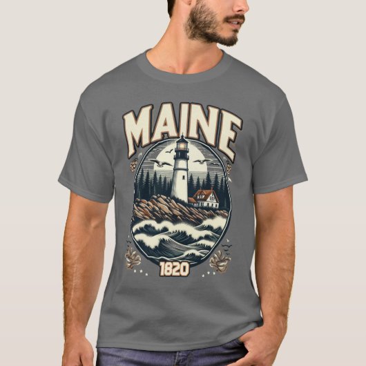  vuurtoren van Maine T-shirt (Voorkant)