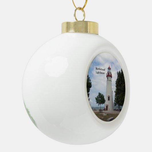 vuurtoren van Marblehead Keramische Bal Ornament (Links)