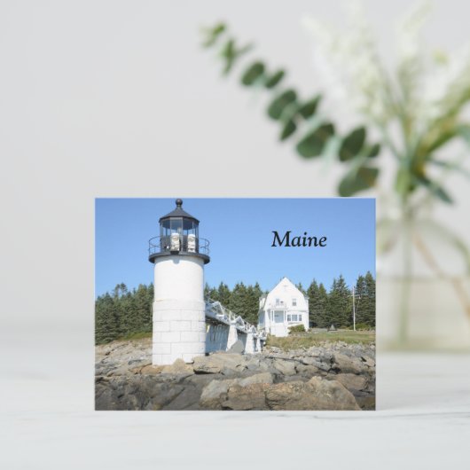 vuurtoren van Marshall Point in Maine Briefkaart (Staand voorkant)