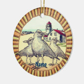 Vuurtoren van meeuwen  keramisch ornament (Links)