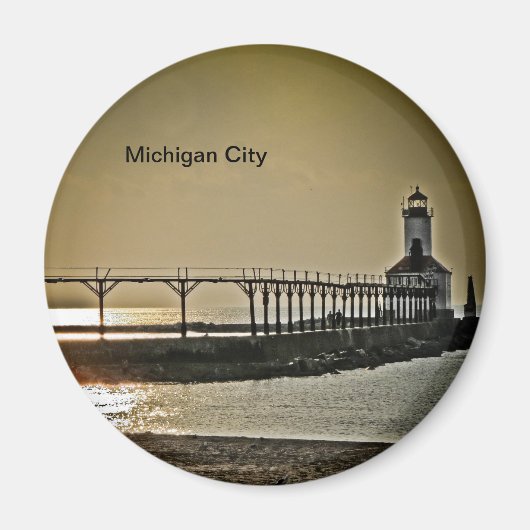 vuurtoren van Michigan City Indiana Magneet (Voorkant)