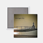 vuurtoren van Michigan City Indiana Magneet (Voorkant / Achterkant)