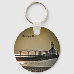 vuurtoren van Michigan City Indiana Sleutelhanger