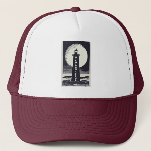 Vuurtoren van Michigan Island Trucker Pet (Voorkant)