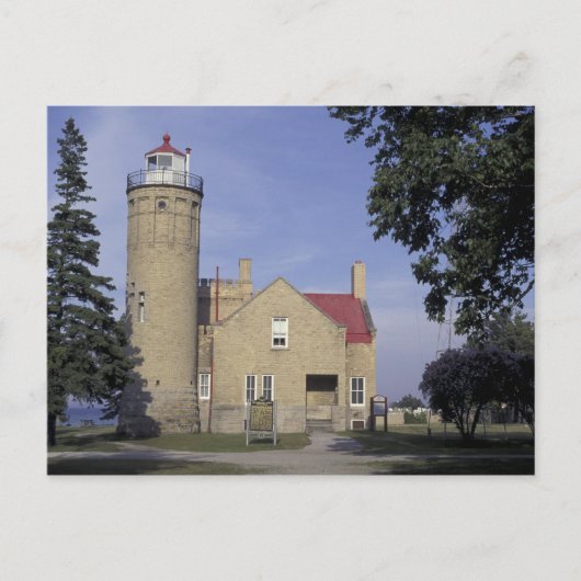 Vuurtoren van Michigan Old Mackinac Point Briefkaart (Voorkant)