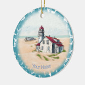 Vuurtoren van Middag Keramisch Ornament (Links)