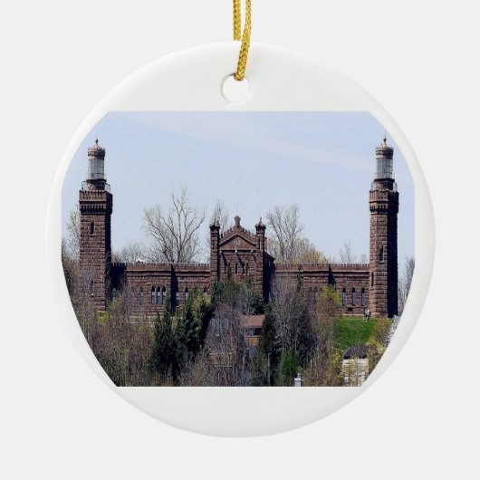 vuurtoren van Navesink Twin Lights Keramisch Ornament (Voorkant)