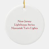 vuurtoren van Navesink Twin Lights Keramisch Ornament (Achterkant)