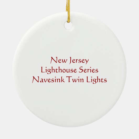 vuurtoren van Navesink Twin Lights Keramisch Ornament (Achterkant)