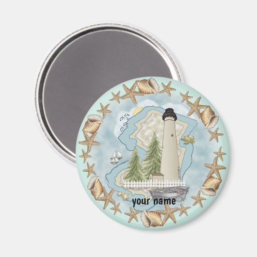 vuurtoren van New Jersey Shells Magneet (Voorkant / Achterkant)