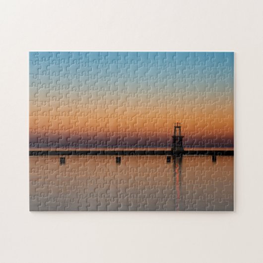 vuurtoren van North Ave Sunrise Legpuzzel (Horizontaal)