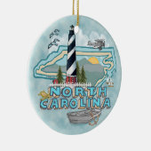 vuurtoren van North Carolina Keramisch Ornament (Rechts)