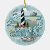 vuurtoren van North Carolina Keramisch Ornament (Voorkant)