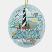 vuurtoren van North Carolina Keramisch Ornament (Links)