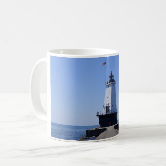 Vuurtoren van North Pierhead, Ludington, MI Koffiemok (Voorkant links)