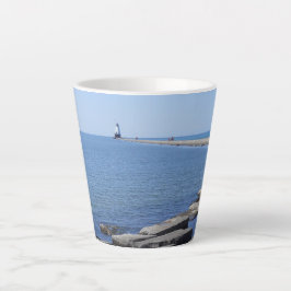 Vuurtoren van North Pierhead, Ludington, MI Latte Mok