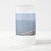 Vuurtoren van North Pierhead, Ludington, MI Matglas Bierpul (Center)