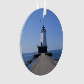 Vuurtoren van North Pierhead, Ludington, MI Ornament (voorkant)