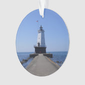 Vuurtoren van North Pierhead, Ludington, MI Ornament (voorkant)