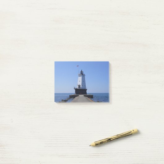 Vuurtoren van North Pierhead, Ludington, MI Post-it® Notes (Op bureau)