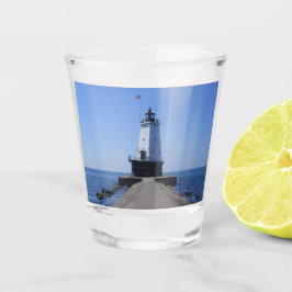 Vuurtoren van North Pierhead, Ludington, MI Shot Glas