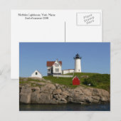 Vuurtoren van Nubbles - New England Briefkaart (Voorkant / Achterkant)