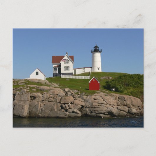 Vuurtoren van Nubbles - New England Briefkaart (Voorkant)