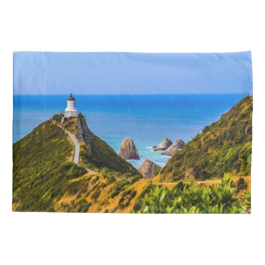 vuurtoren van Nugget Point, Nieuw-Zeeland Kussensloop (Achterkant)