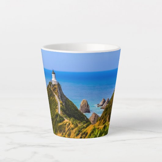 vuurtoren van Nugget Point, Nieuw-Zeeland Latte Mok (Voorkant)