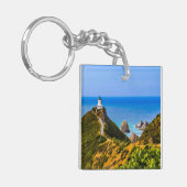 vuurtoren van Nugget Point, Nieuw-Zeeland Sleutelhanger (Voorkant Links)
