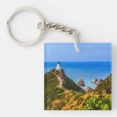 vuurtoren van Nugget Point, Nieuw-Zeeland Sleutelhanger (Voorkant)