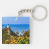 vuurtoren van Nugget Point, Nieuw-Zeeland Sleutelhanger (Achterkant)