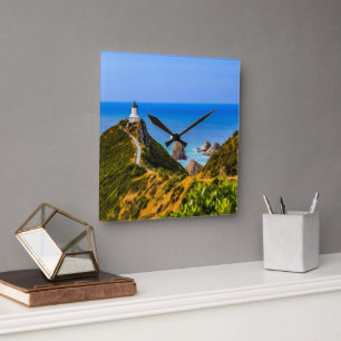 vuurtoren van Nugget Point, Nieuw-Zeeland Vierkante Klok