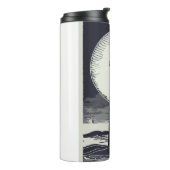 Vuurtoren van Ocracoke North Carolina Moon Thermosbeker (Gedraaid links)