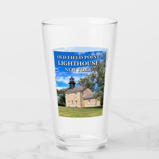 Vuurtoren van Old Field Point, New York Pint Glass Glas (Voorkant)
