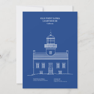 Vuurtoren van Old Point Loma - Californië - AD Bedankkaart