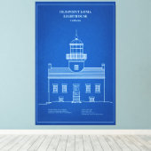 Vuurtoren van Old Point Loma - Californië - AD Canvas Afdruk (Insitu (Houten vloer))