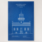 Vuurtoren van Old Point Loma - Californië - AD Legpuzzel (Verticaal)