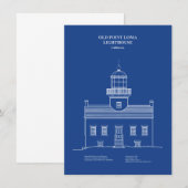 Vuurtoren van Old Point Loma - Californië - AD Notitiekaartje (Voorkant / Achterkant)