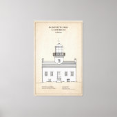 Vuurtoren van Old Point Loma - Californië - SBD Canvas Afdruk (Voorkant)
