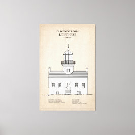 Vuurtoren van Old Point Loma - Californië - SBD Canvas Afdruk