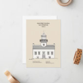 Vuurtoren van Old Point Loma - Californië - SBD Notitiekaartje (Voorkant / Achterkant in situ)