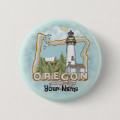 vuurtoren van Oregon Ronde Button 5,7 Cm (Voorkant)